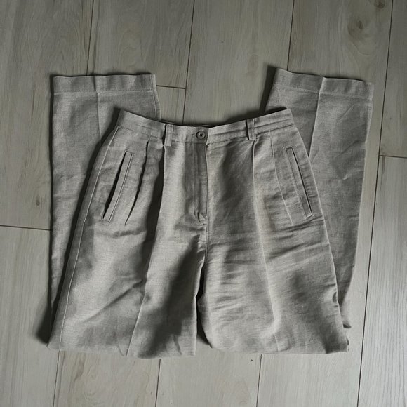 ❌SOLD❌ Vintage Liz Claiborne Pleated Linen Trousers - Picture 1 of 9